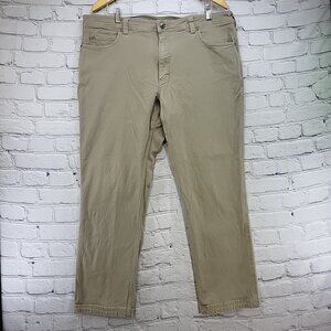 Duluth Trading Flex Fire Hose Slim Fit Mens Sz 40X30 Tan Pants Flaw Tiny Spots